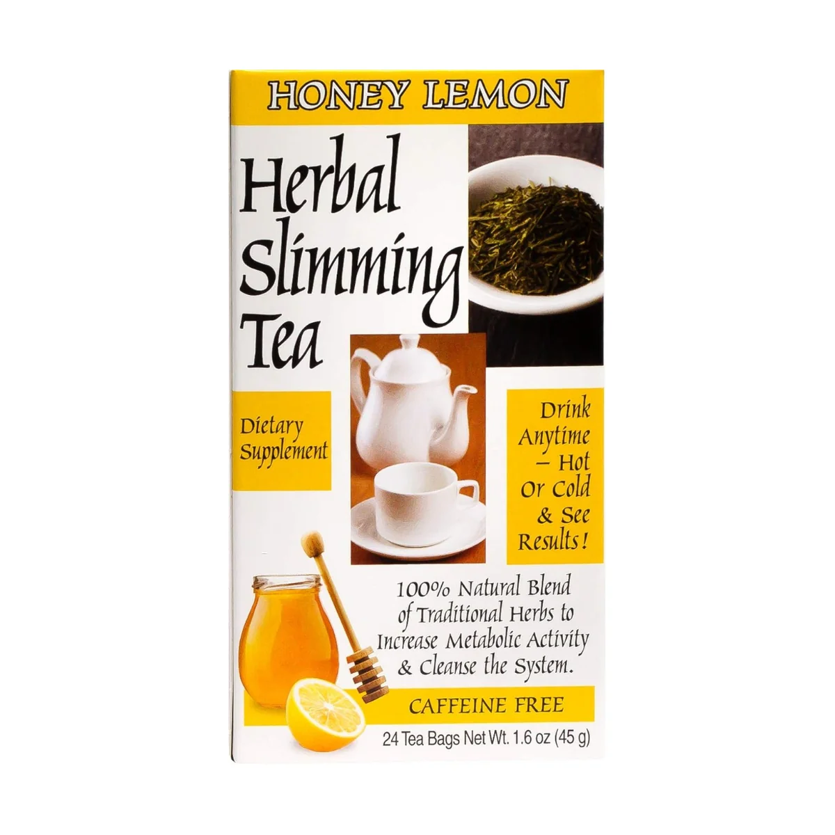 21st Century Herbal Slimming Tea Honey Lemon 24 Bags