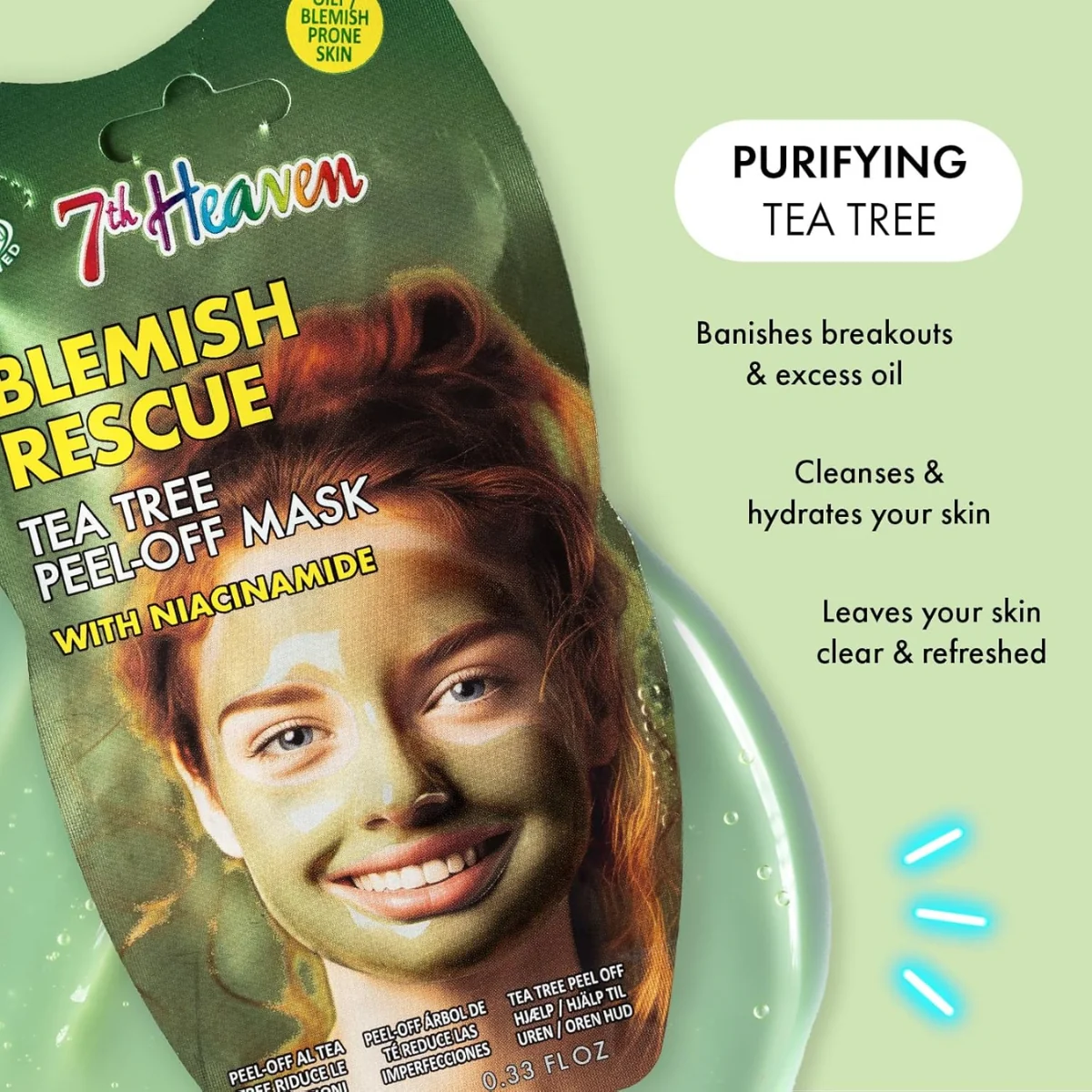 7th Heaven Blemish Rescue Tea Tree with Niacinamide Peel Off Mask 10ml - Image 3