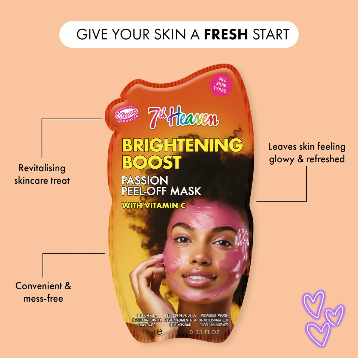 7th Heaven Brightening Boost Passion with Vitamin C Peel Off Mask 50ml - Image 2