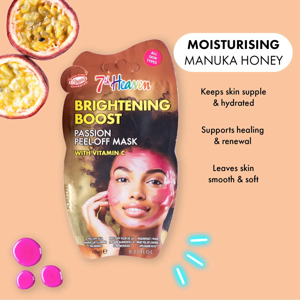 7th Heaven Brightening Boost Passion with Vitamin C Peel Off Mask 50ml - Image 4