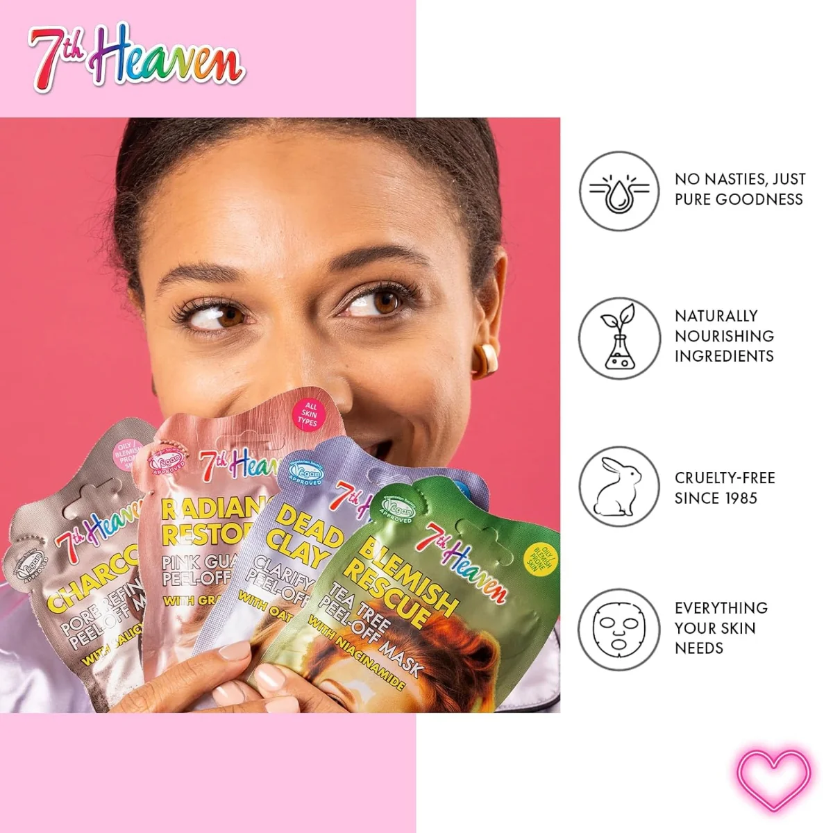 7th Heaven Charcoal Exfoliating with Glycolic Acid Mud Mask 50g - Image 7