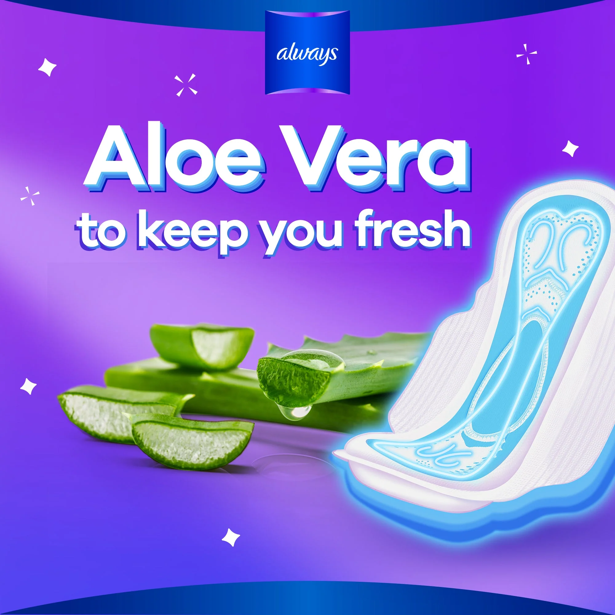 Always Disposable Pads Aloe Cool Maxi Thick 10 Count - Image 4