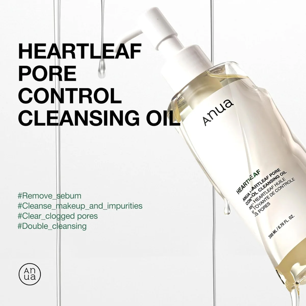 Anua Hearleaf Pore Control Cleansing Oil Mild 200ml - Image 4