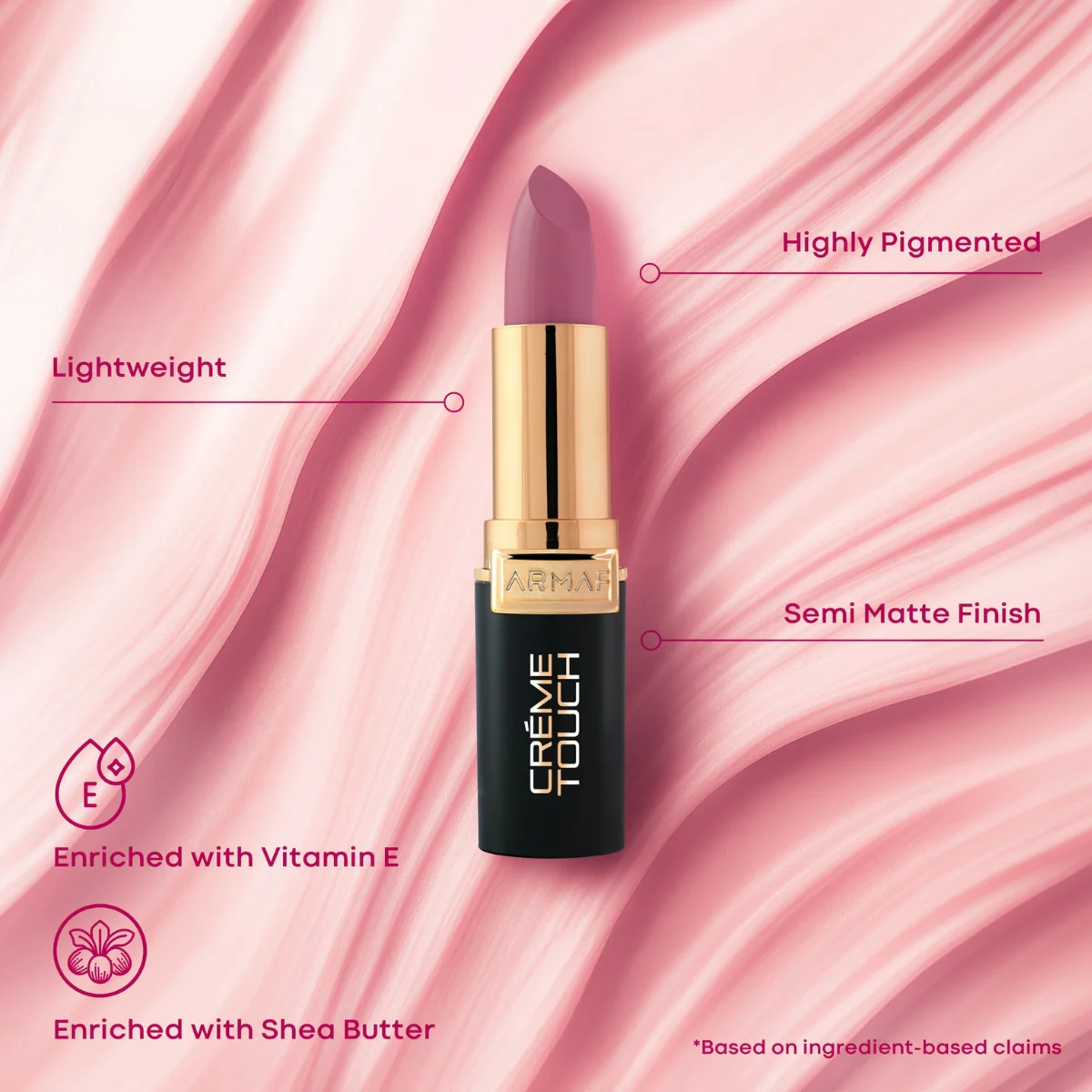 Armaf Beaute Creme Touch Semi Matte Lipstick 10 Marie 3.5g - Image 4