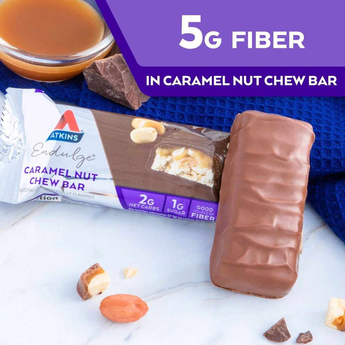 Atkins Endulge Treat Caramel Nut Chew Bar 34g - Image 4