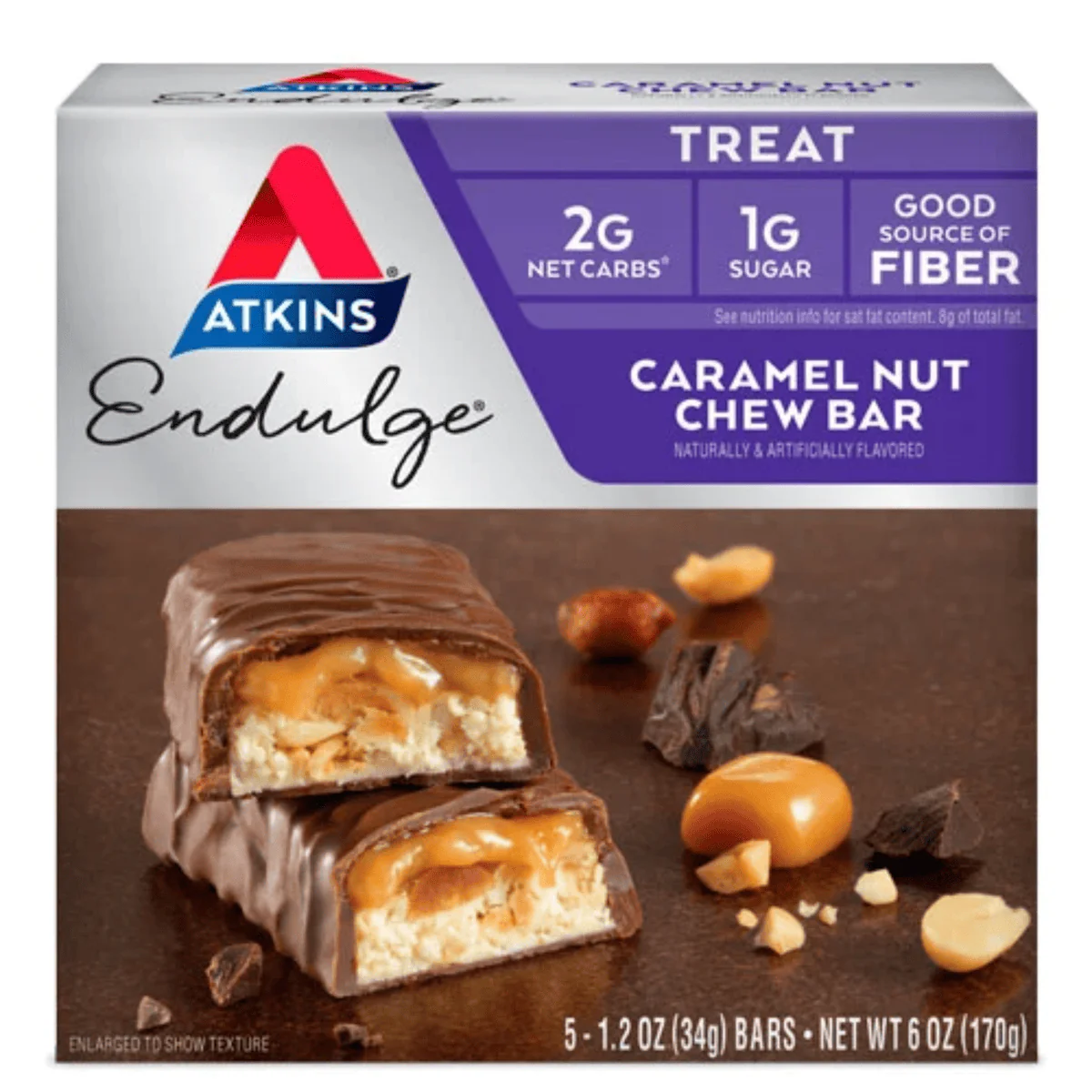 Atkins Endulge Treat Caramel Nut Chew Bar 34g - Image 6