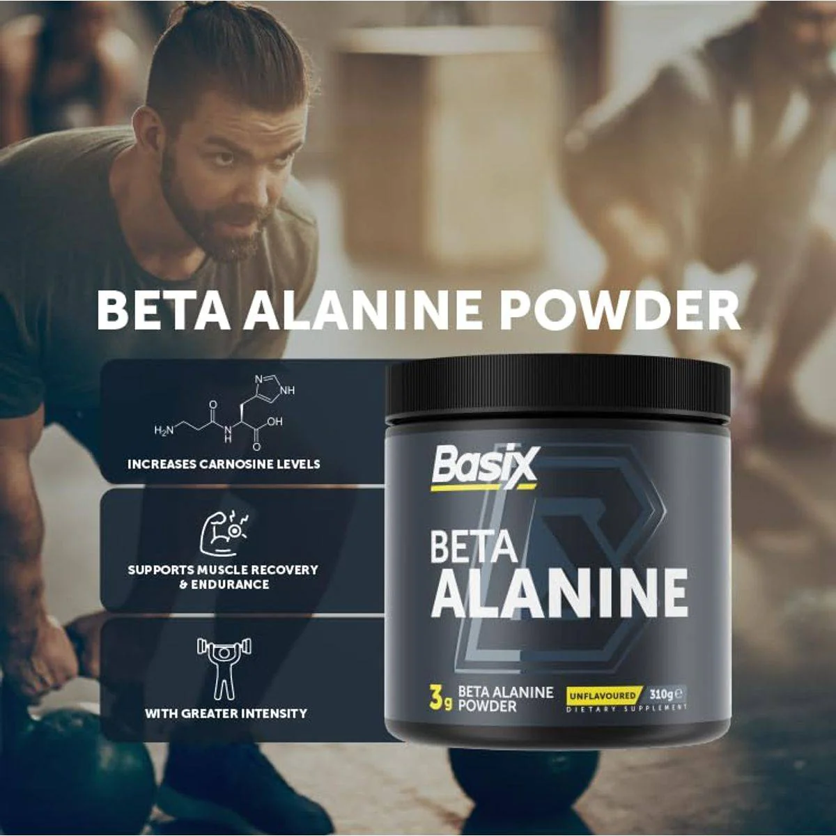 Basix Beta Alanine Powder Unflavoured 310g - Image 3