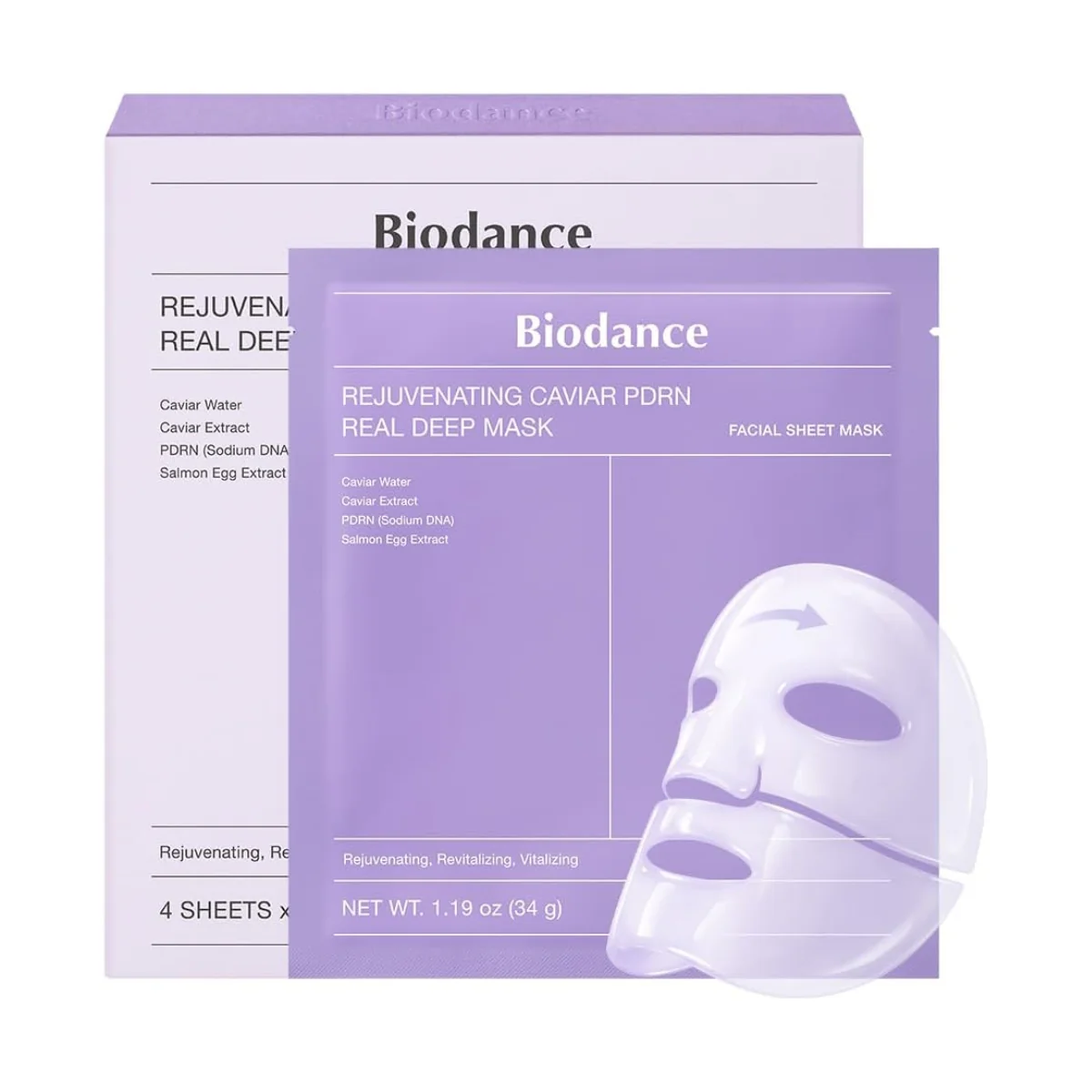 Biodance Rejuvenating Caviar PDRN Real Deep Mask 4 x 34g - Image 2