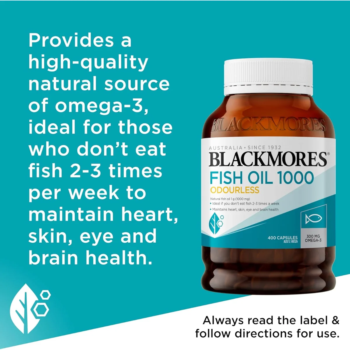 Blackmores Odourless Fish Oil 1,000mg 400 Capsules - Image 4