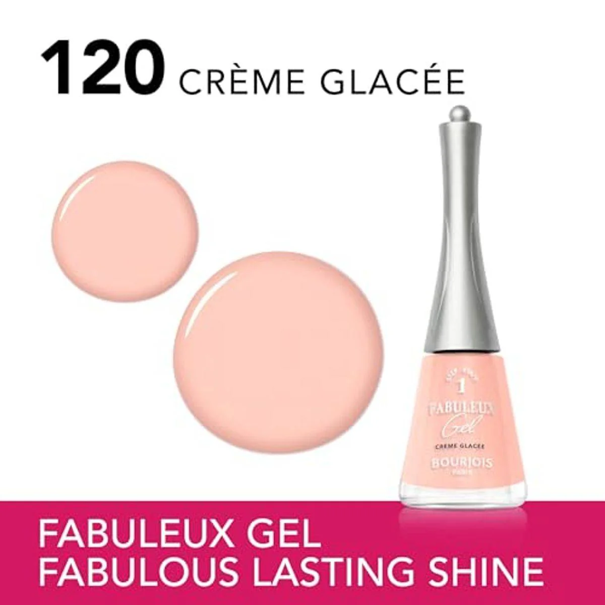 Bourjois Fabuleux Gel Nail Polish 120 Creme Glacee 9ml - Image 2