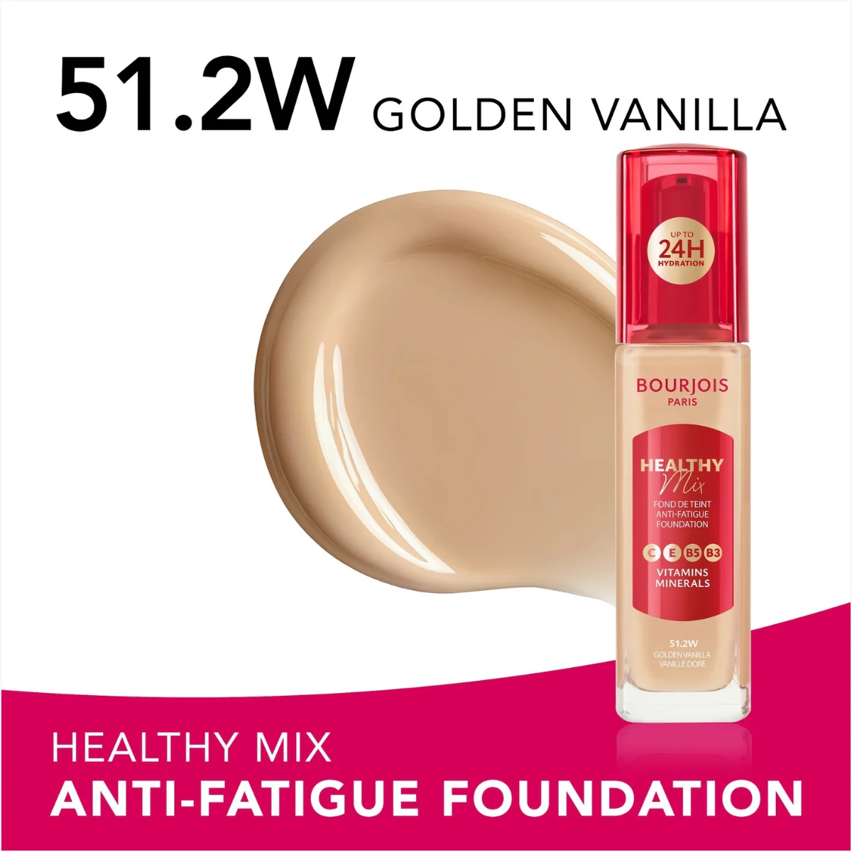 Bourjois Healthy Mix Liquid Foundation 51.2W Golden Vanilla 30ml - Image 2