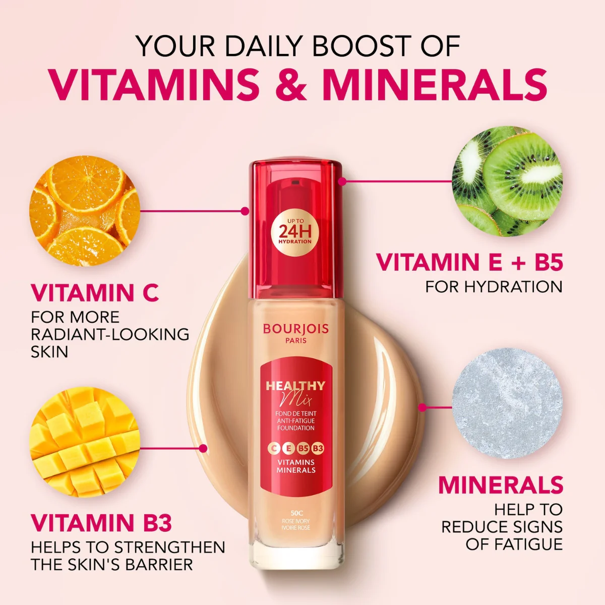 Bourjois Healthy Mix Liquid Foundation 52.2W Golden Beige 30ml - Image 3
