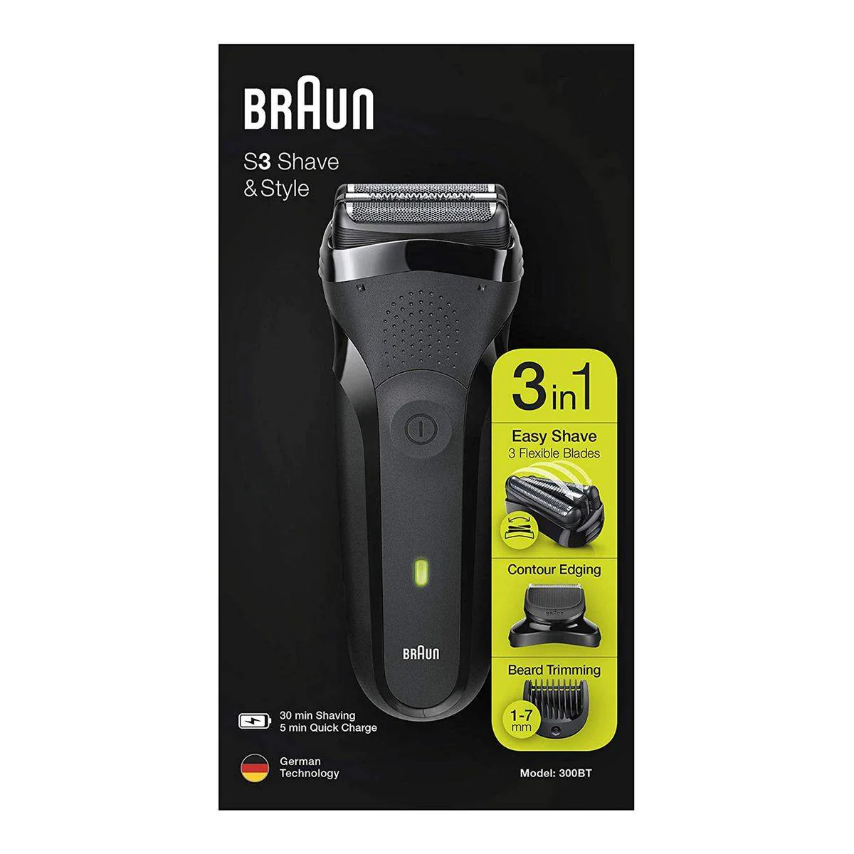 Braun Beard Trimmer Electric Series 3 Shave & Style Black 300BT - Image 5