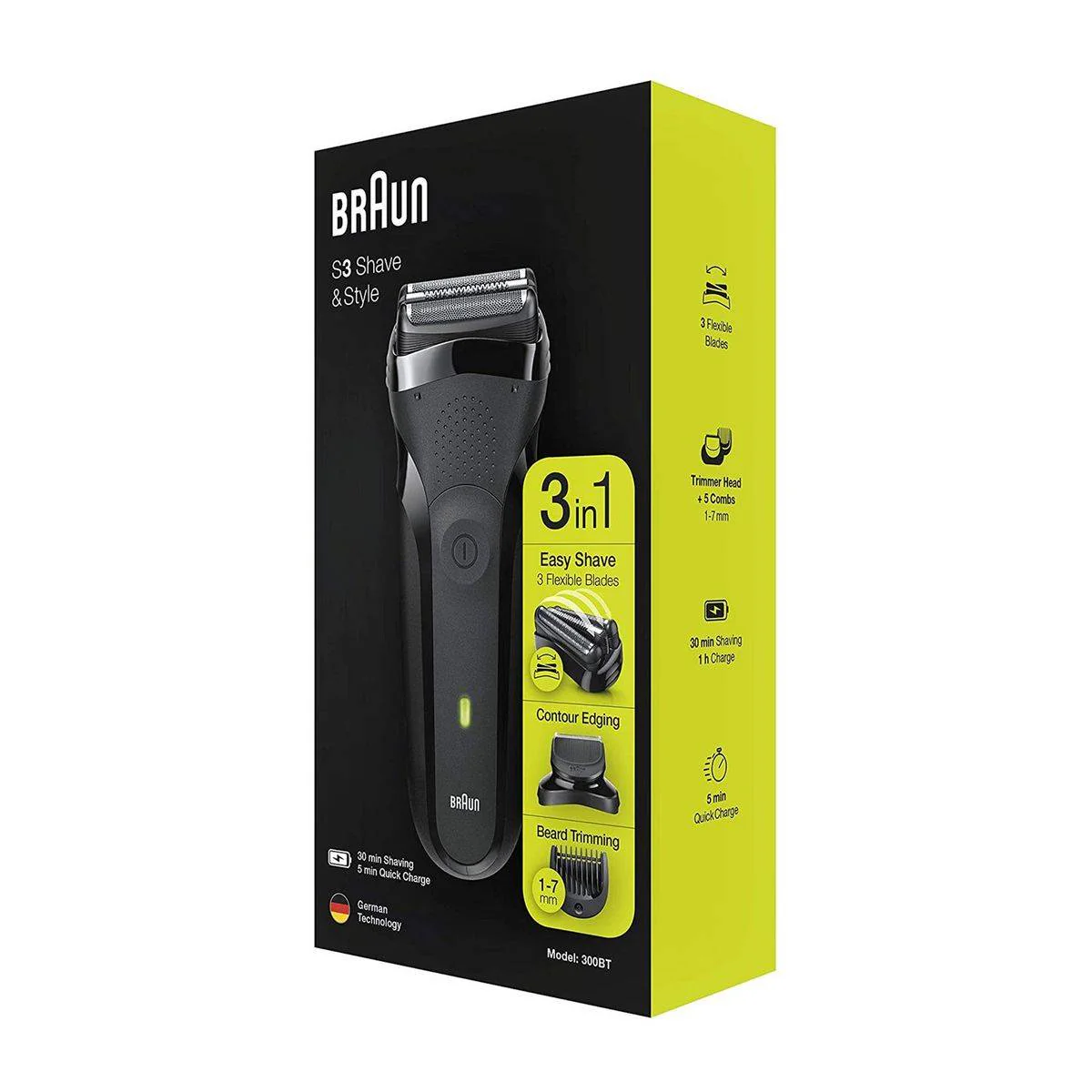 Braun Beard Trimmer Electric Series 3 Shave & Style Black 300BT - Image 6