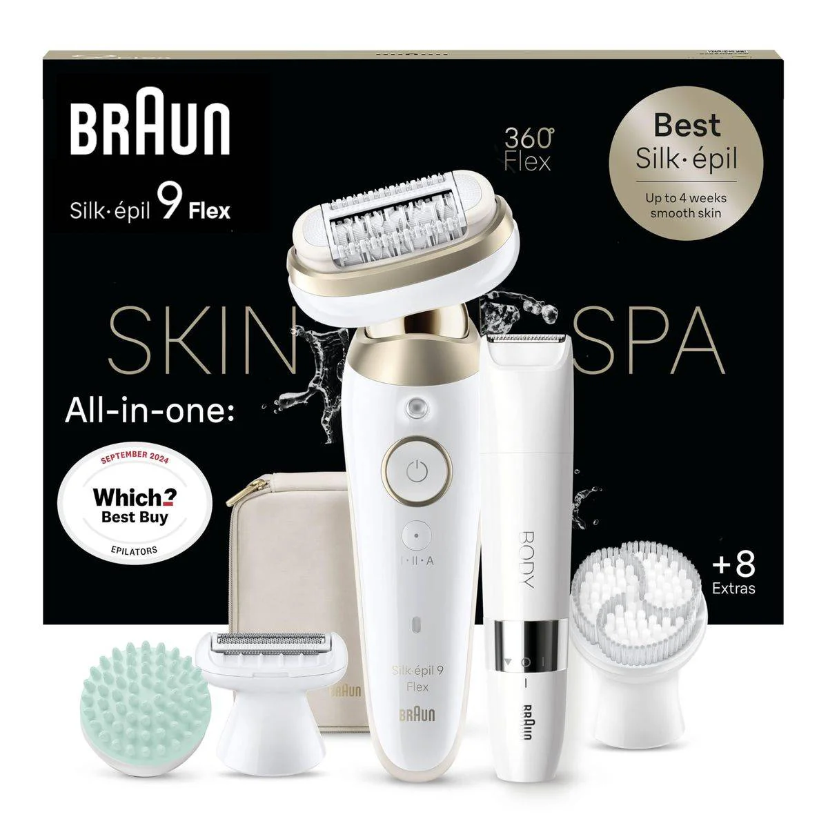 Braun EpilatorĀ Silk Epil 9 SkinSpa Flex Wet & Dry Face Spa 96813D - Image 3
