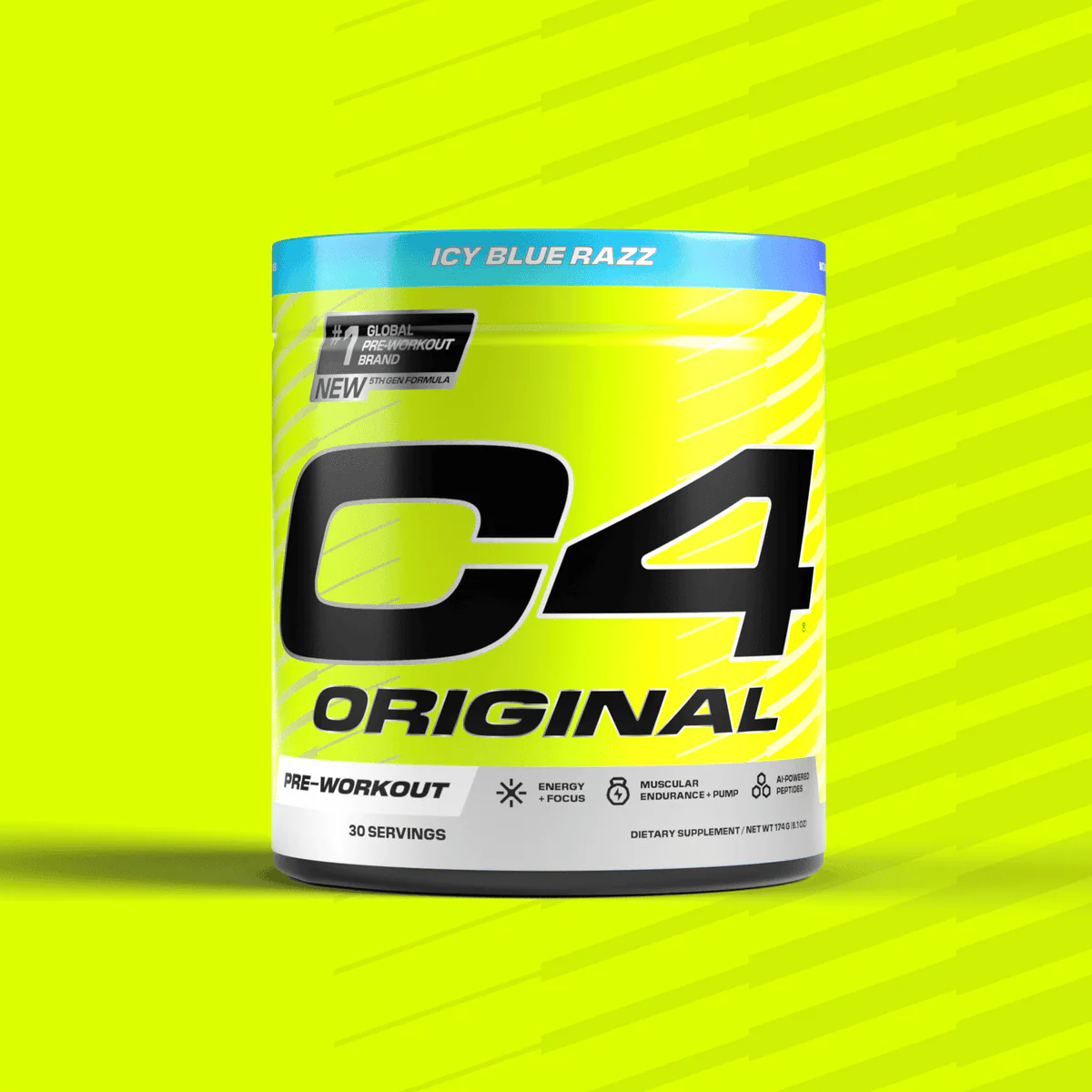 Cellucor C4 Original Pre Workout Powder Icy Blue Razz 30 Serves 180g - Image 2