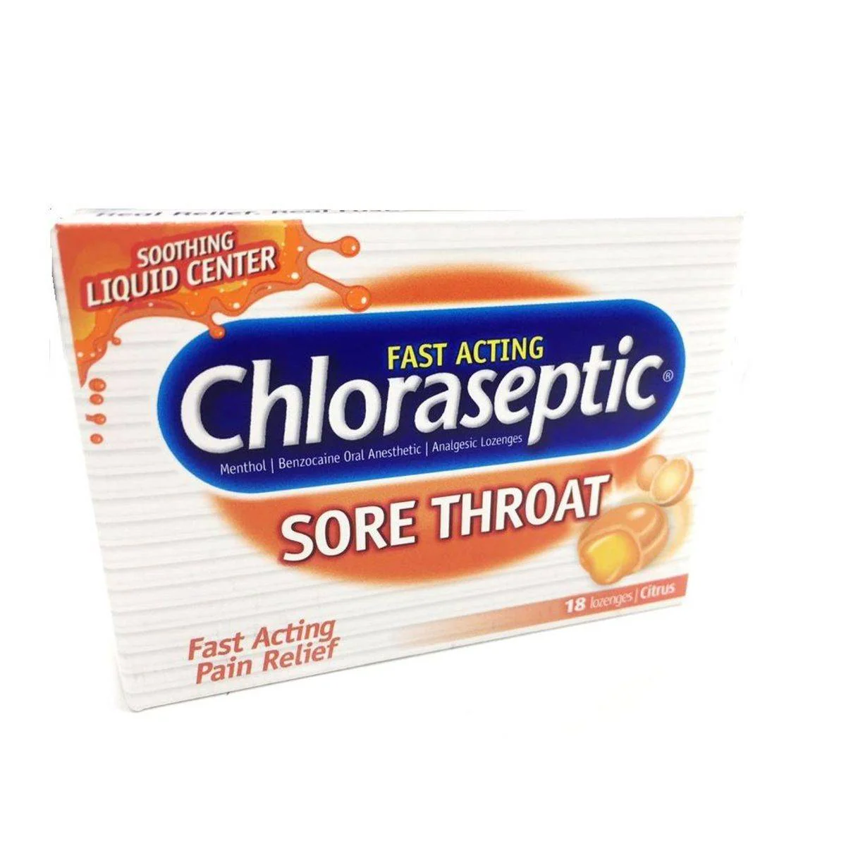 Chloraseptic Sore Throat Liquid Center Citrus 18 Lozenges
