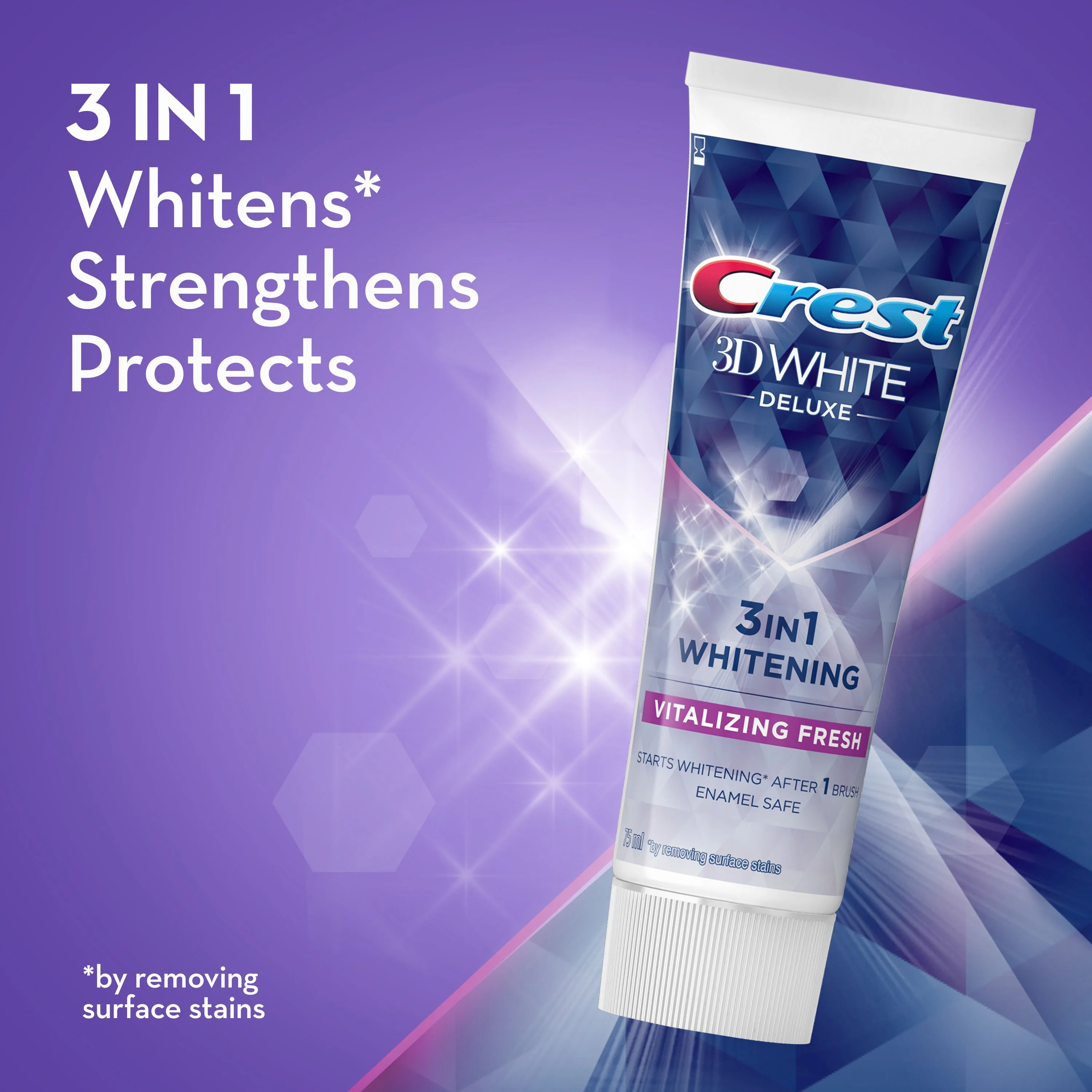 Crest Toothpaste 3D White Vitalizing Fresh 75ml - Image 3