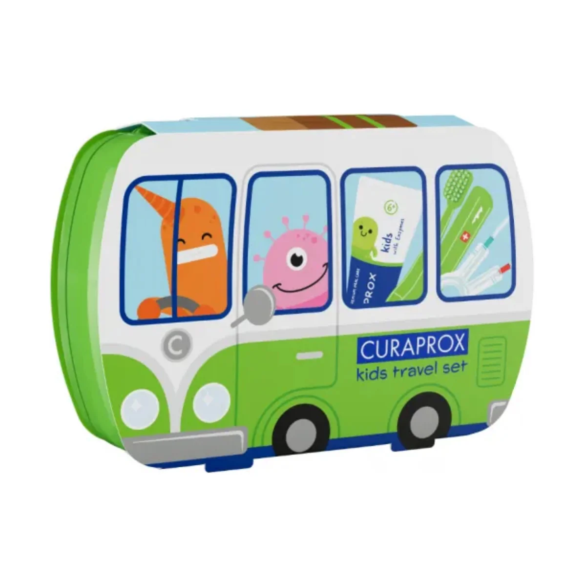 Curaprox Kids Travel Set Green Toothbrush + Interdental Brush + Toothpaste 10ml