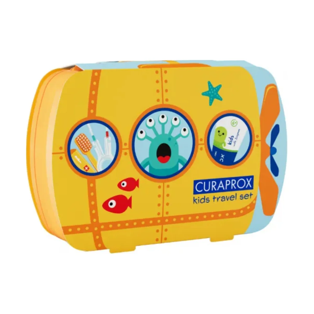 Curaprox Kids Travel Set Orange Toothbrush + Interdental Brush + Toothpaste 10ml