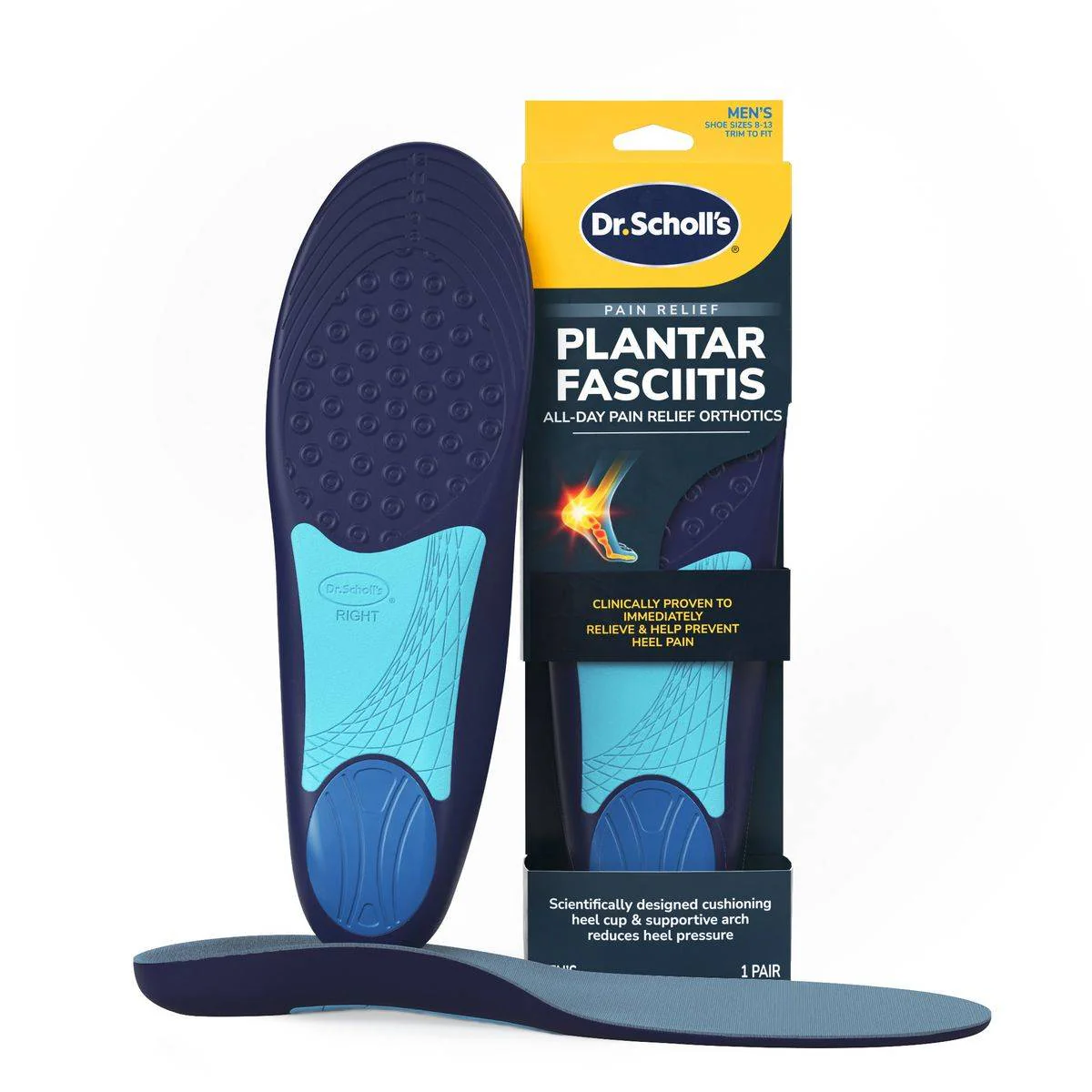 Dr Scholls Orthotics For Plantar FasciitisĀ Mens 1 Pair