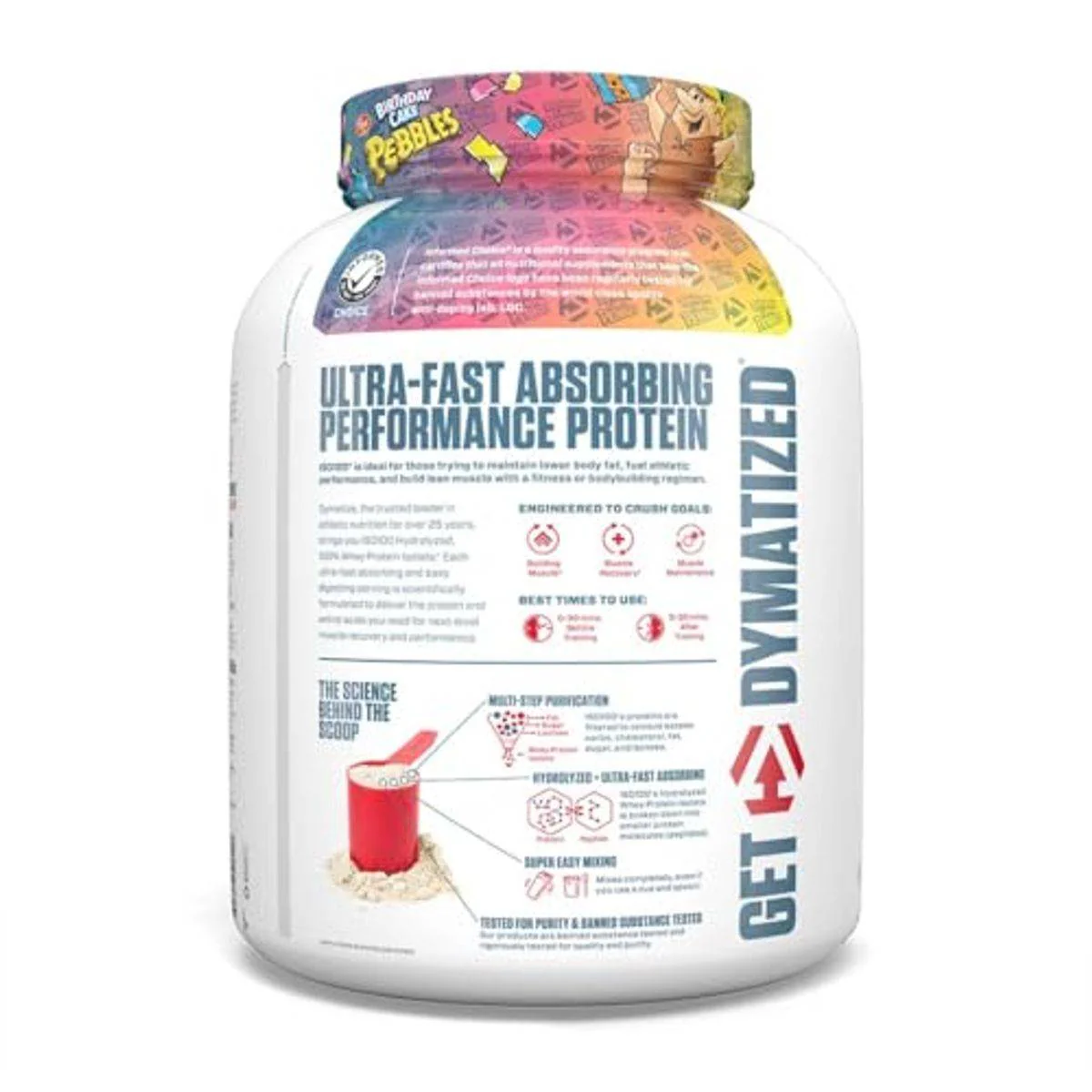 Dymatize ISO 100 Hydrolyzed 100% Whey Protein Powder Birthday Cake 2.27kg - Image 7