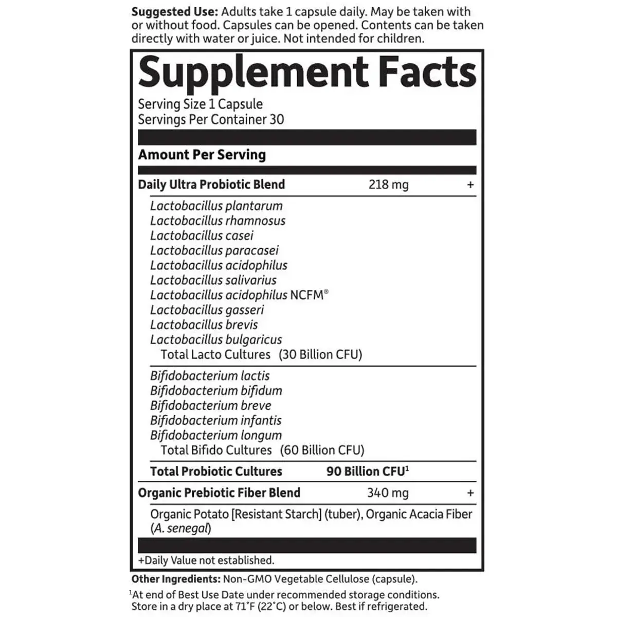 Garden of Life Dr Formulated Probiotic 90 Billion Once Daily 30 Vege Capsules - Image 5