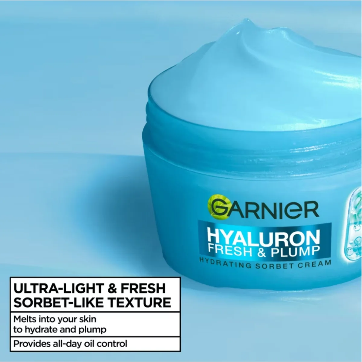 Garnier Hydrating Sorbet Cream Hyaluron Fresh & Plump 85ml - Image 2