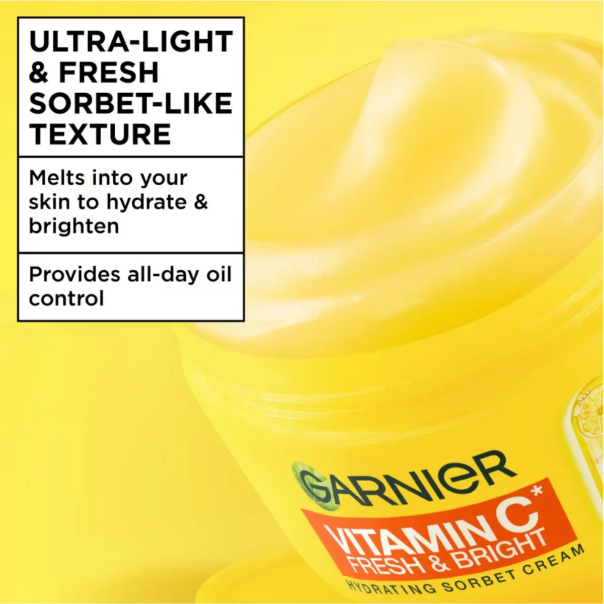 Garnier Hydrating Sorbet Cream Vitamin C Fresh & Bright 85ml - Image 2