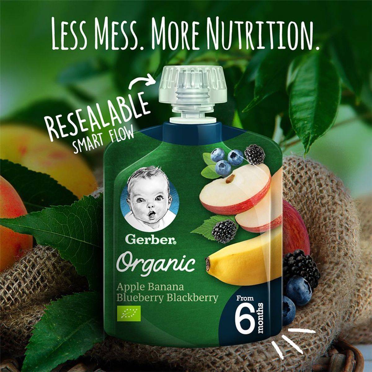 Gerber Organic Apple Banana Blueberry & Blackberry 90g - Image 2