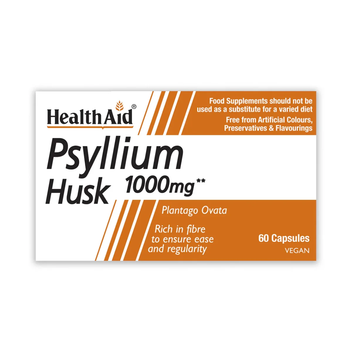 HealthAid Psyllium Husk 1000mg 60 Vege Capsules - Image 2
