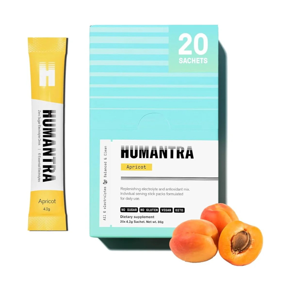 Humantra Electrolyte Apricot 20 Sachets - Image 2