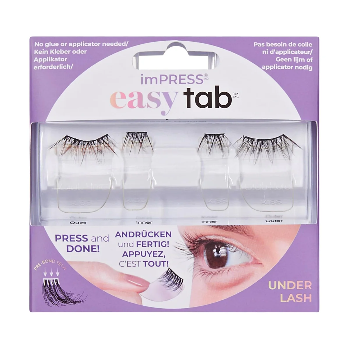 Kiss False Eyelash ILT01C Impress Press On Easy Tab Falsies Classy Natural 1 Pair