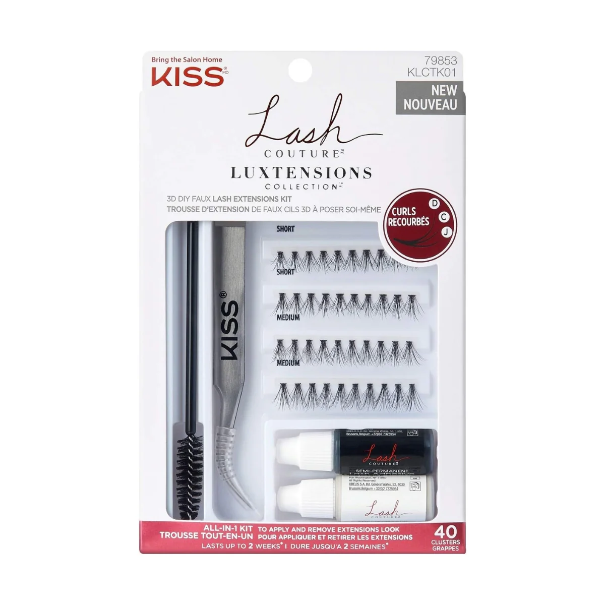 Kiss False Eyelash KLCTK01C Lash Couture 3D DIY Faux Lash Extensions Kit