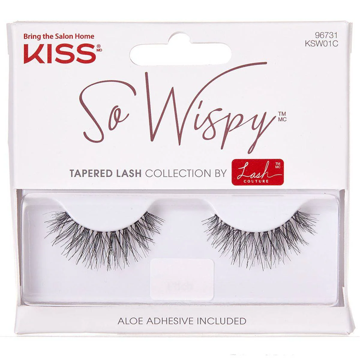 Kiss False Eyelash KSW01C So Wispy 01 Tapered Lash Collection 1 Pair