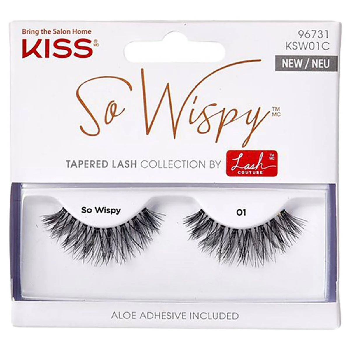 Kiss False Eyelash KSW01C So Wispy 01 Tapered Lash Collection 1 Pair - Image 2