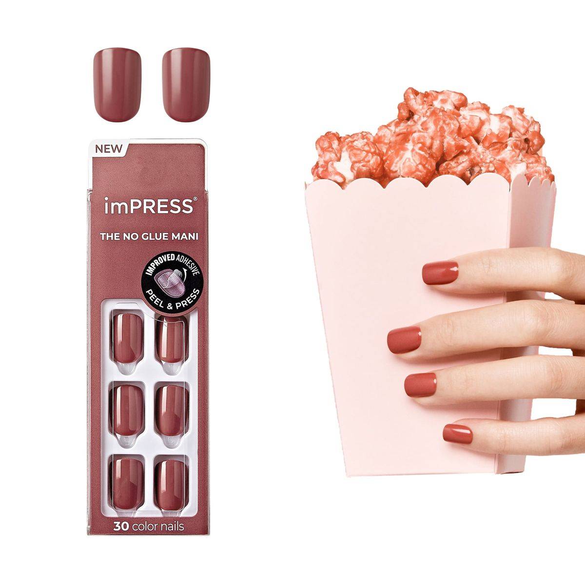 Kiss False Nails KIMC011C Impress Press On Manicure Platonic Pink 30 Count - Image 7