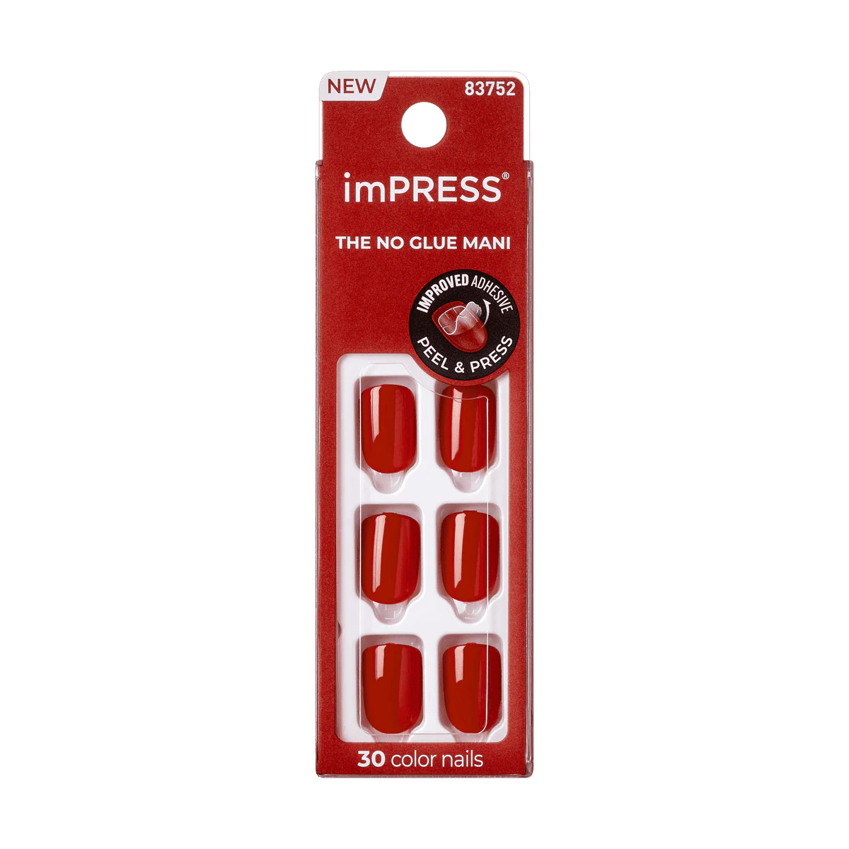 Kiss False Nails KIMC013C Impress Press On Manicure Reddy Or Not 30 Count