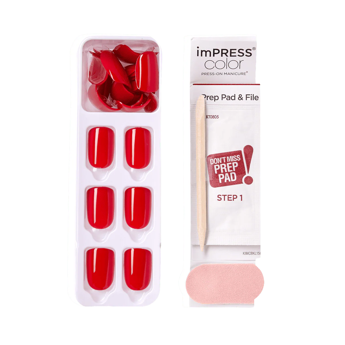 Kiss False Nails KIMC013C Impress Press On Manicure Reddy Or Not 30 Count - Image 3
