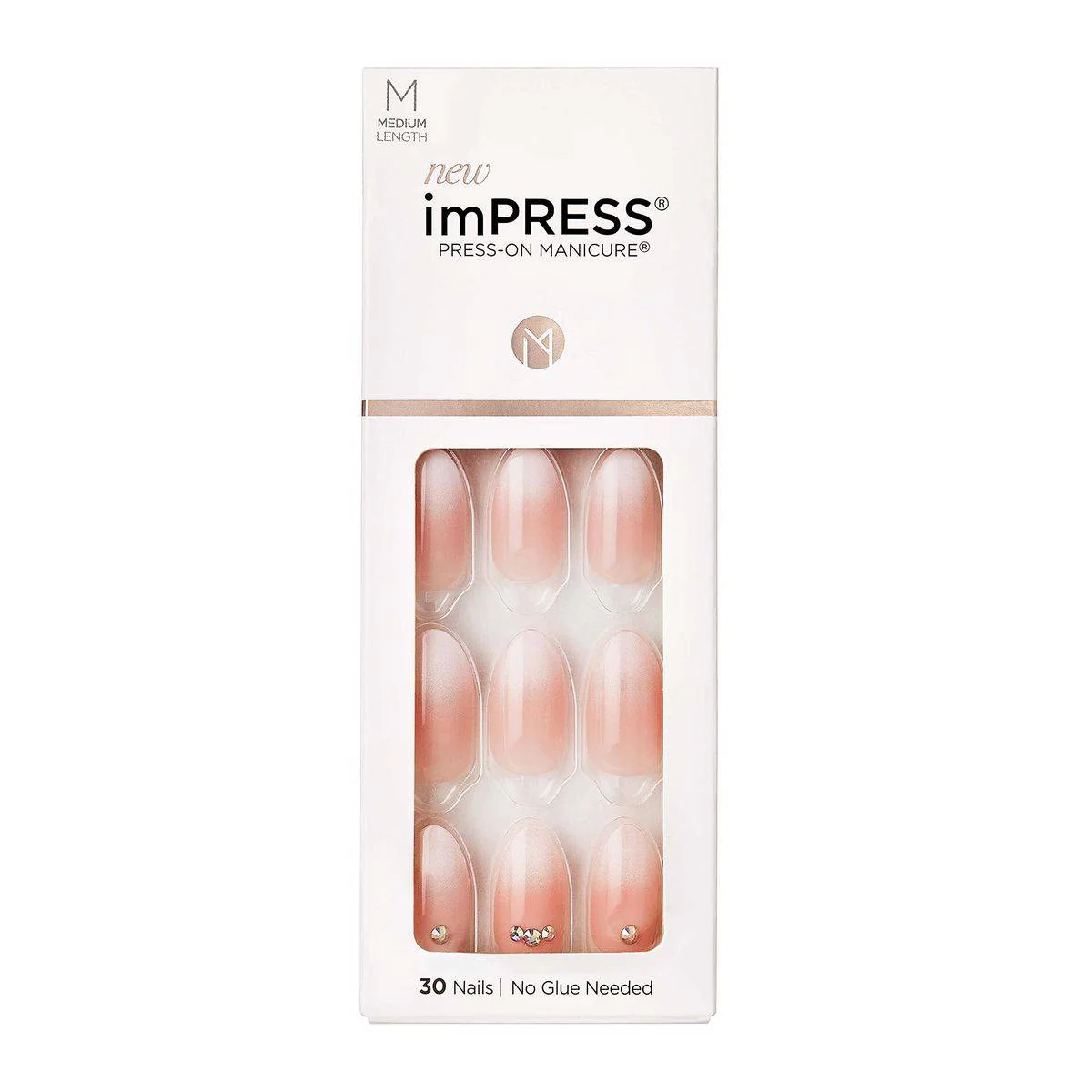 Kiss False Nails KIMM01C Impress Press On Manicure Awestruck Medium 30 Count