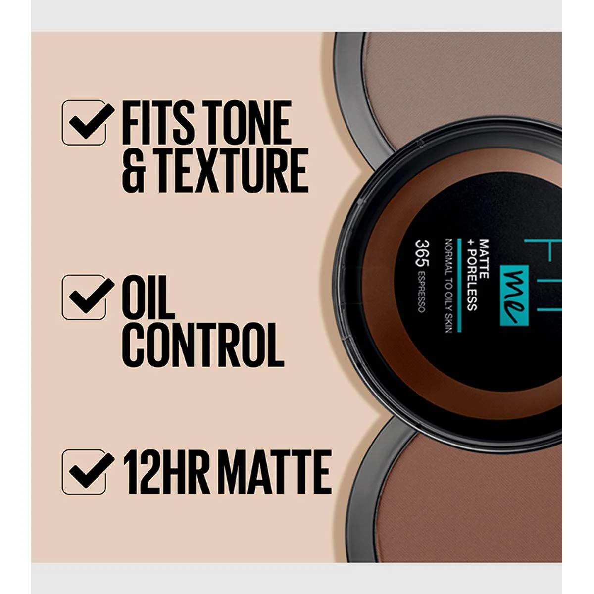 Maybelline Fit Me Matte + Poreless Powder 220 Natural Beige 12g - Image 2