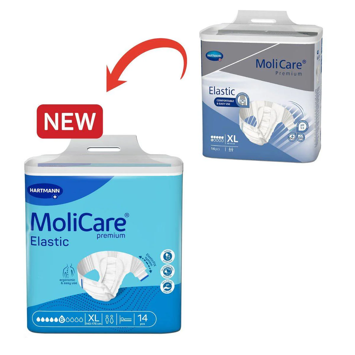 Molicare Premium Elastic 6 Drops Adult Diaper Extra Large 14 Pieces - Image 3