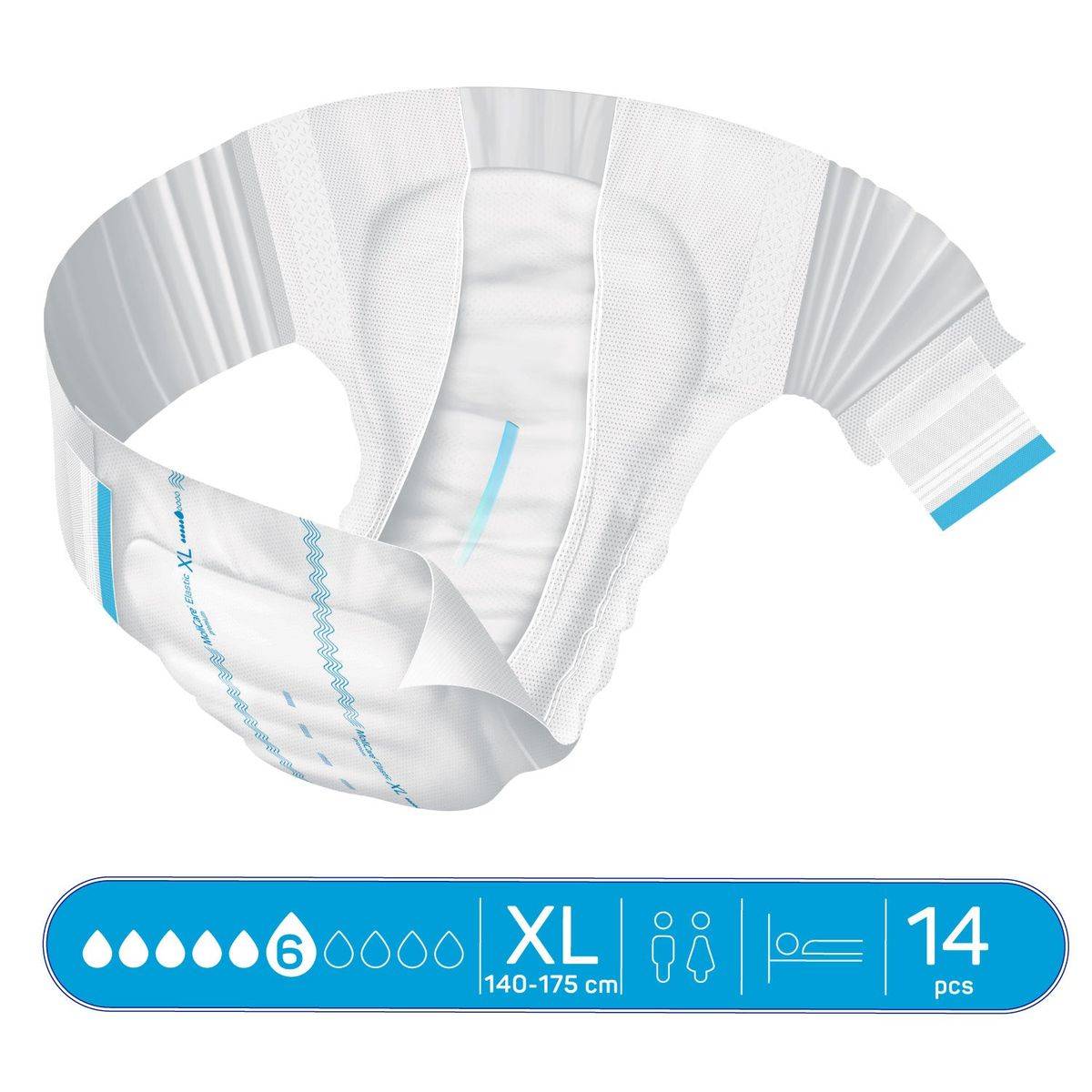 Molicare Premium Elastic 6 Drops Adult Diaper Extra Large 14 Pieces - Image 4