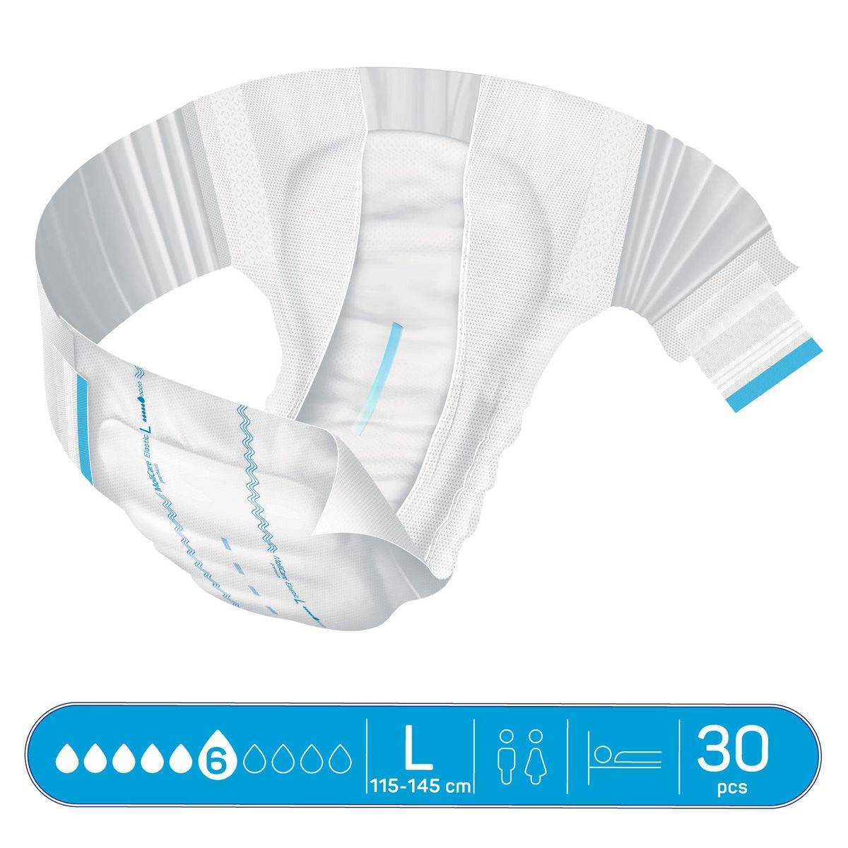 Molicare Premium Elastic 6 Drops Adult Diaper Large 30 Pieces - Image 5