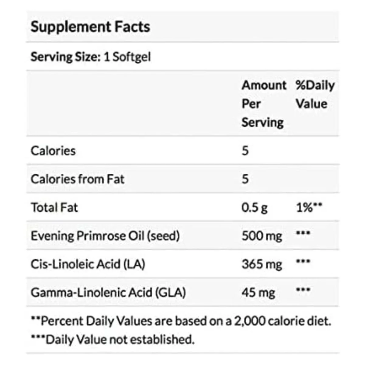 Natures Bounty Evening Primrose Oil 500mg 100 Softgel - Image 2