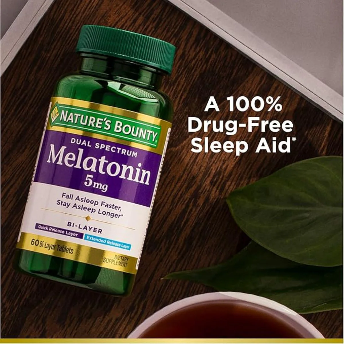 Natures Bounty Melatonin 5mg Dual Spectrum 60 Tablets - Image 2