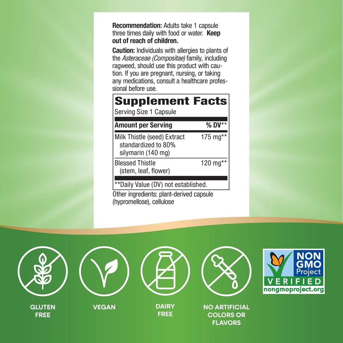 Natures Way Milk Thistle 60 VegeCapsules - Image 3