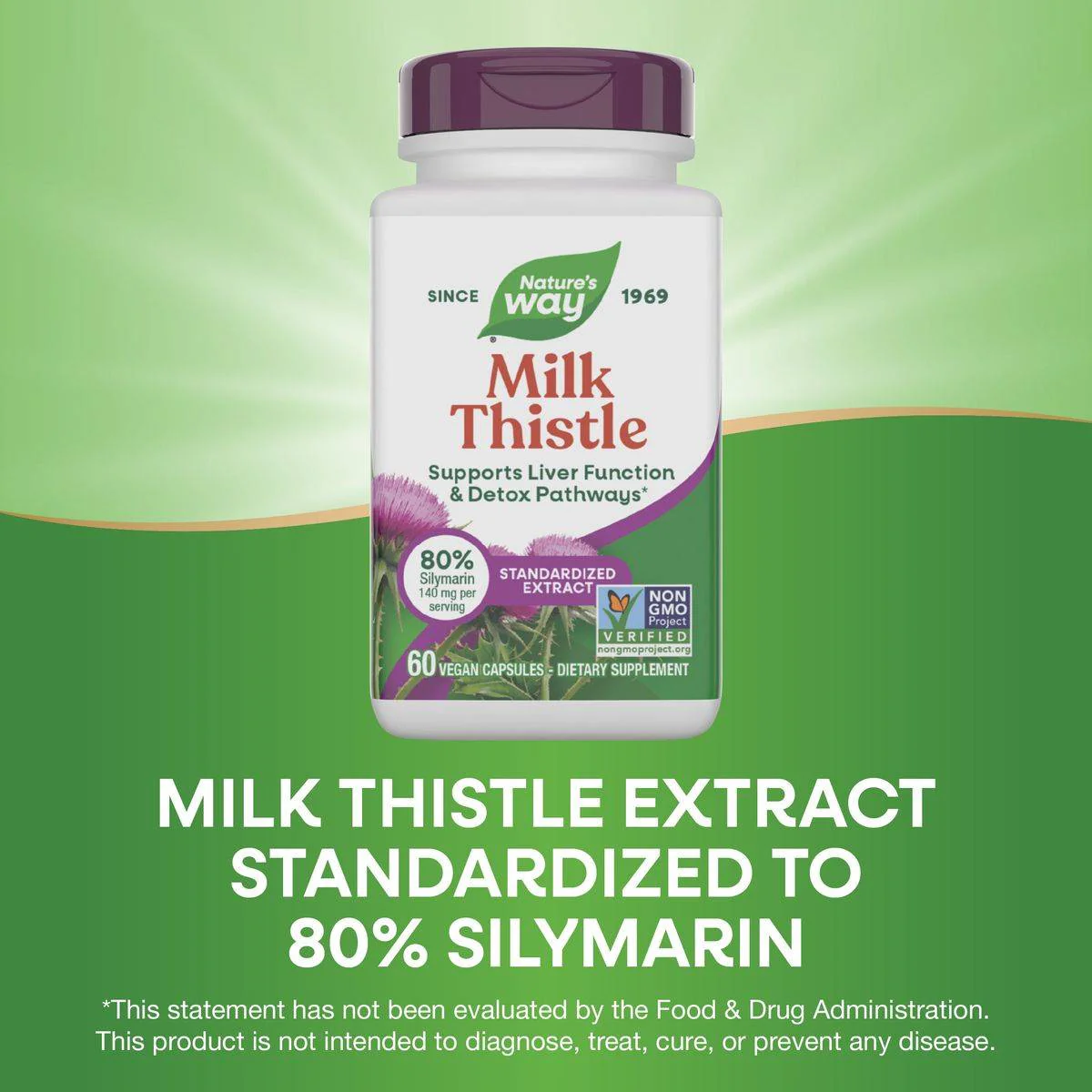 Natures Way Milk Thistle 60 VegeCapsules - Image 5