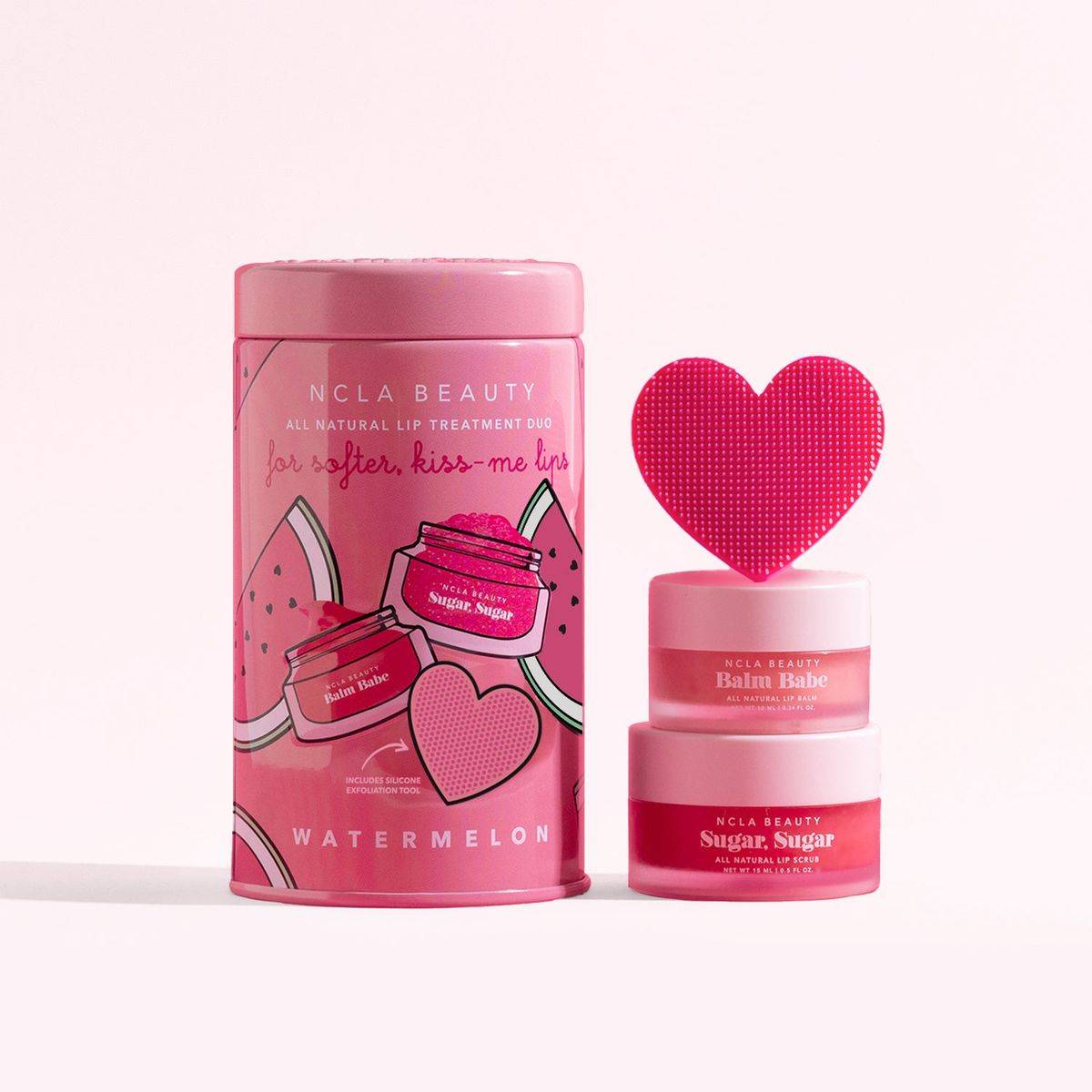NCLA Beauty Lip Care Duo + Lip Scrubber Set Watermelon
