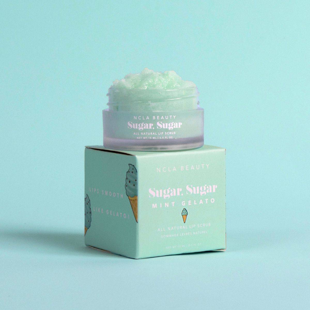 NCLA Beauty Sugar Sugar Lip Scrub Mint Gelato 15ml - Image 2